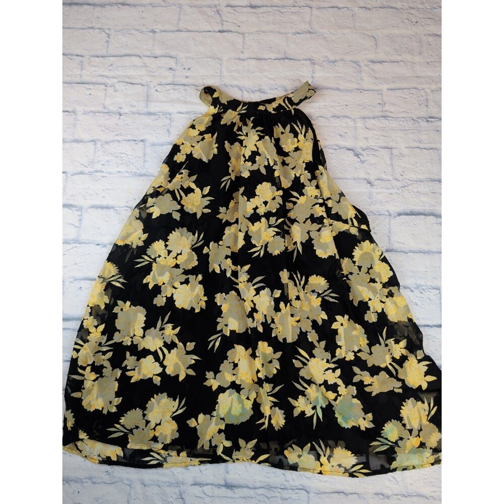 Torrid Black Yellow Floral  Flowy Collar Neck Tank Sz 3 Boho Chic 3X